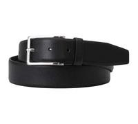 Hugo Boss Ceinture Erman-L Sz35 10249587 cuir italien boucle métal argenté brossé Noir 115 cm Homme