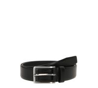 Hugo Boss Ceinture Erman-L Sz35 en cuir italien noire 110 cm, boucle en métal argenté brossé