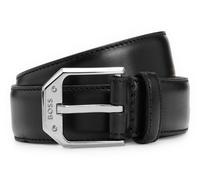 BOSS Hommes Jemio Sz40 Ceinture en cuir de buffle avec boucle logo et garniture argentée