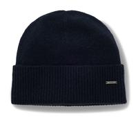 BOSS Bonnet en maille de cachemire avec plaquette logo métallique - Style Honesto_Hat, 50548851 Bleu foncé pcs.