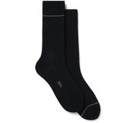 BOSS Lot de deux paires de chaussettes côtelées à rayures emblématiques - Style 2P RS Light rib CC, 50564494 Noir 43-46