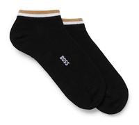 BOSS Hommes 2P AS Uni stripe CC Lot de deux paires de chaussettes basses à rayures emblématiques au niveau des chevilles