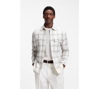 BOSS Chemise à carreaux décontractée en laine vierge mélangée - Style C-OWEN-K-2PP-263, 50568220 Blanc à motif XXXL