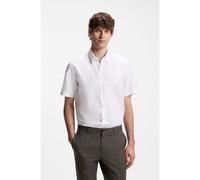 BOSS Chemise à manches courtes en mélange de coton et de lin - Style H-LIAM-BD-SH-E-C-262, 50576027 Blanc XL
