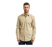 Boss - Chemise ajustée en coton stretch - Homme - Chemises - Beige - Taille: L