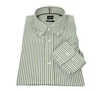 Boss - Chemise Cintrée en Coton à Rayures - Homme - Chemises - Vert - Taille: XL