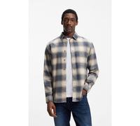 BOSS Chemise coupe décontractée en flanelle de coton à carreaux - Style H-OWENL-K-P-261, 50556961 Bleu à motif M