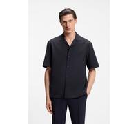 BOSS Chemise coupe décontractée en laine mélangée à motif en mesh - Style P-LARS-CAMP-262, 50560702 Bleu foncé S