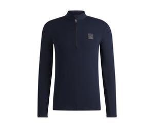 BOSS Chemise d’entraînement d’équitation en tissu stretch avec patte zippée - Style NOLAN TRAINING SHIRT, B6M0404 Bleu foncé XS