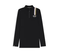 BOSS Chemise d’entraînement d’équitation Slim en matière power-stretch - Style LIA SIGNATURE TRAINING SHIRT, B1W0405 Noir XL
