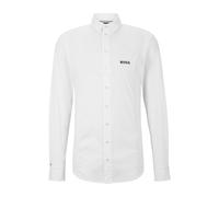 BOSS Chemise d’équitation Slim Fit en mélange de matières - Style NORMAN SHOW SHIRT WHITE, B1M0401 Blanc XS