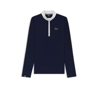 BOSS Chemise de concours d’équitation en matière super stretch - Style MINOU SHOW SHIRT TEXTURE, B7W0402 Bleu foncé M