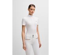 BOSS Chemise de concours d’équitation en tissu stretch côtelé - Style MAIRA SHOW SHIRT, B5W0402 Blanc L