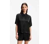BOSS Chemise de pyjama en satin à monogramme jacquard - Style B Monogram_Top, 50561023 Noir L