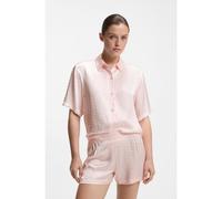 BOSS Chemise de pyjama en satin à monogramme jacquard - Style B Monogram_Top, 50561023 Rose clair M