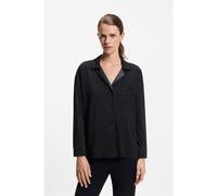 BOSS Chemise de pyjama en tissu stretch avec empiècements en satin - Style BOSS Sheen_Shirt, 50545588 Noir XXL