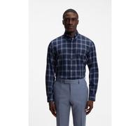 BOSS Chemise décontractée Regular en flanelle de coton à carreaux - Style H-LIAM-BD-P-C1-263, 50571455 Bleu à motif XL