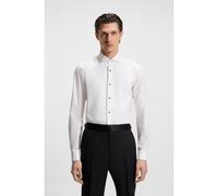 BOSS Chemise habillée Slim Fit en popeline de coton stretch facile à repasser - Style H-HANK-TUX3-DC-224, 50480070 Blanc 46