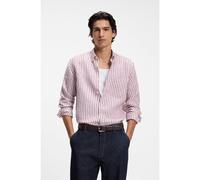 BOSS Chemise Regular à pointes boutonnées en lin à rayures - Style C-LIAM-S-BD-P-262, 50560883 Rayures rouges XXL