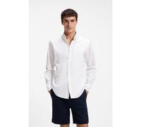 BOSS Chemise Regular à pointes boutonnées en twill de coton - Style Ricoplus_M, 50565626 Blanc L