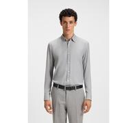 BOSS Chemise Regular en flanelle de coton mélangé - Style C-LIAM-kent-C1-243, 50550666 Gris chiné S