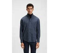 BOSS Chemise Regular en flanelle de coton - Style Rickert_M, 50549430 Bleu à motif L