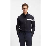 BOSS Chemise Regular en jersey de coton - Style Shirt_Stripe_IN, 50568712 Bleu foncé XL