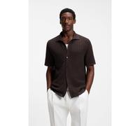 BOSS Chemise Regular en maille de coton - Style H-Nappo, 50560494 Marron foncé L