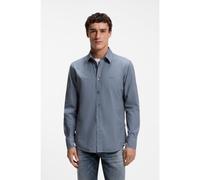 BOSS Chemise Regular en popeline de coton avec logo brodé - Style Relegant_6_M, 50518304 Bleu S