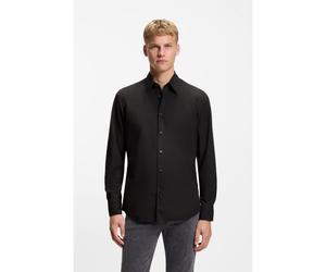 BOSS Chemise Regular en popeline de coton avec logo brodé - Style Relegant_6_M, 50518304 Noir S