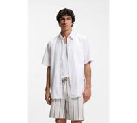 BOSS Chemise Regular en popeline de coton - Style Relegant_6-short_M, 50537331 Blanc S