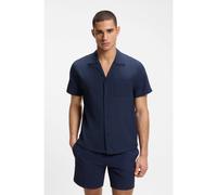 BOSS Chemise Regular en tissu seersucker - Style Relax_Shirt, 50561168 Bleu foncé L