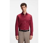 BOSS Chemise Regular Fit à rayures en popeline de coton stretch facile à repasser - Style H-JOE-kent-C1-214, 50473265 Rouge sombre 46