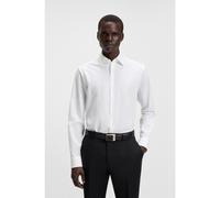 BOSS Chemise Regular Fit à rayures en popeline de coton stretch facile à repasser - Style H-JOE-kent-C1-214, 50473265 Blanc 54