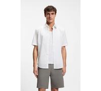 BOSS Chemise Regular Fit en popeline de coton imprimée - Style Rash_2_M, 50559628 Blanc L