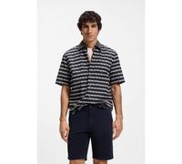 BOSS Chemise Regular Fit en popeline de coton imprimée - Style Rash_2_M, 50559628 Bleu à motif M