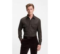 BOSS Chemise Relaxed en laine vierge BECKHAM x BOSS - Style H-CRUZ-KENT-2P_DB, 50554871 Marron M