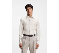 BOSS Chemise Slim en coton, lin et soie italiens - Style L-HAYS-KENT-C1-243, 50560306 Rayures beiges 40