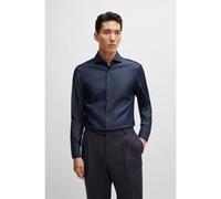 BOSS Chemise Slim en denim de coton à col italien - Style L-HAYS-SPREAD-C1-243, 50520592 Bleu foncé 44A
