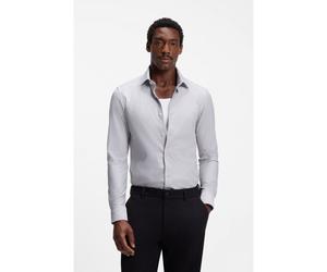 BOSS Chemise Slim en jersey de coton mélangé à rayures - Style P-HANK-K-261, 50567460 Rayures bleues 43