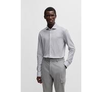 BOSS Chemise Slim en jersey piqué de coton - Style P-HANK-spread-243, 50527675 Gris chiné 38