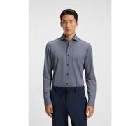 BOSS Chemise Slim en jersey stretch imprimé performant confectionné en Italie - Style P-HANK-spread-C1-222, 50550062 Bleu foncé 43