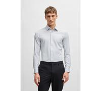 BOSS Chemise Slim en jersey stretch performant micro structuré - Style P-HANK-kent-C1-222, 50533395 Gris sombre 46