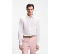BOSS Chemise Slim en lin italien - Style H-HANK-K-C1-261, 50560736 Blanc 38
