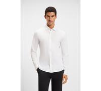 BOSS Chemise Slim en piqué de coton chiné - Style Mysoft_2_M, 50519748 Blanc M