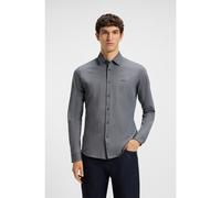 BOSS Chemise Slim en piqué de coton chiné - Style Mysoft_2_M, 50519748 Gris sombre XXXL