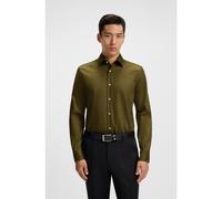 BOSS Chemise Slim en popeline de coton facile à repasser - Style H-HANK-kent-C3-214, 50539177 Olive 41