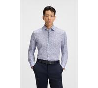 BOSS Chemise Slim en popeline de coton stretch avec imprimé à fleurs - Style H-HANK-kent-C1-214, 50545109 Bleu à motif 46