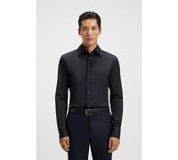 BOSS Chemise Slim en popeline stretch de coton mélangé - Style L-HAYS-KENT-C1-243, 50525357 Bleu foncé 40