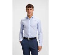 BOSS Chemise Slim en twill de coton à rayures - Style H-HANK-spr-B1-C1-253, 50545826 Rayures bleu clair 40A